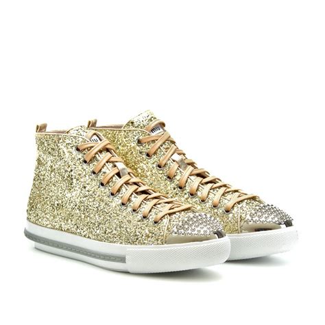 รองเท า miu miu glitter shoes|Women's glitter and chunky sneakers .